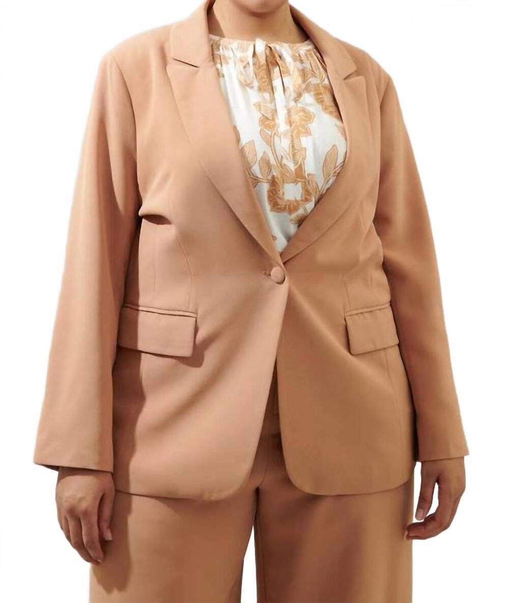 NEW SUGARLIPS chelsea fitted notch lapel blazer - curve in camel